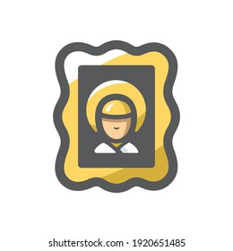 Holy image Divine Face Vector icon Cartoon illustration