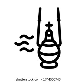 Vektor für das heilige Weihrauchsymbol Heiliges Weihrauchzeichen. Kontursymbol