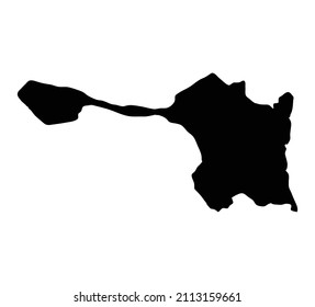 Holy island map silhouette region, territory, black shape style illustration. Good use for sign, symbol, icon, logo, mascot, or any design you want.