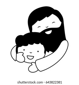 holy jesuschrist with boy character icon