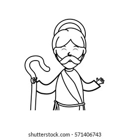 Holy joseph cartoon icon vector illustration graphic design