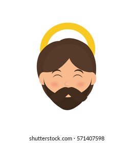 Holy joseph cartoon icon vector illustration graphic design