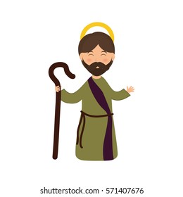 Holy joseph cartoon icon vector illustration graphic design