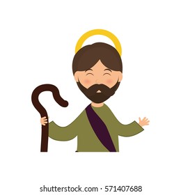 Holy joseph cartoon icon vector illustration graphic design