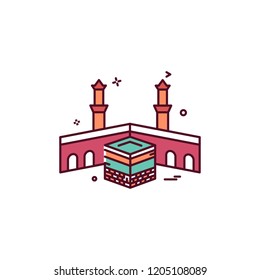 Holy Kaaba icon design vector 