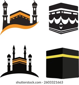 Holy kaaba icon design vector