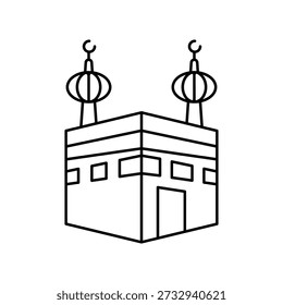 Holy Kaaba icon with white background vector stock illustration