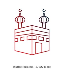 Holy Kaaba icon with white background vector stock illustration