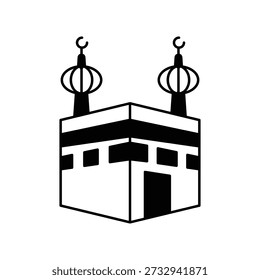 Holy Kaaba icon with white background vector stock illustration