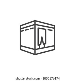 Holy Kaaba line icon. linear style sign for mobile concept and web design. Mecca mosque Kaaba outline vector icon. Symbol, logo illustration. Vector graphics
