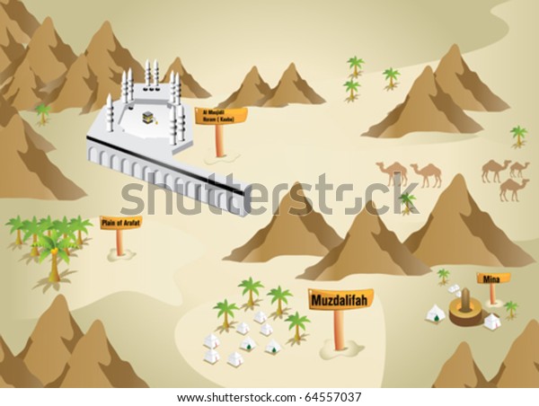 Holy Kaaba Mecca Stock Vector (Royalty Free) 64557037 | Shutterstock