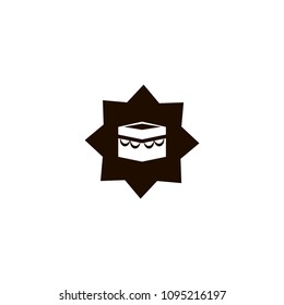 Holy Kaaba in Mecca icon. flat design