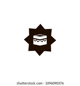 Holy Kaaba in Mecca icon. flat design