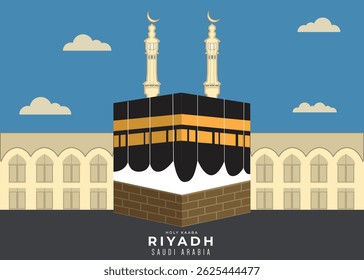Santa Kaaba Meca Arábia Saudita Ilustração Vetor