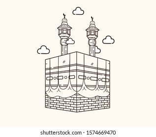 Holy kaaba sketch - Mecca - Saudi Arabia - Islam