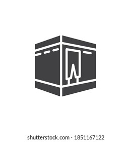 Holy Kaaba vector icon. filled flat sign for mobile concept and web design. Mecca mosque Kaaba glyph icon. Symbol, logo illustration. Vector graphics