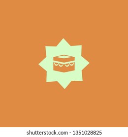 holy kaaba vector icon. flat design