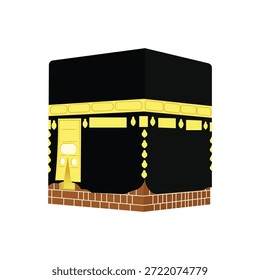 Icono del Vector sagrado de Kaaba, ilustración de adoración islámica de La Meca para Ramadán y Hajj