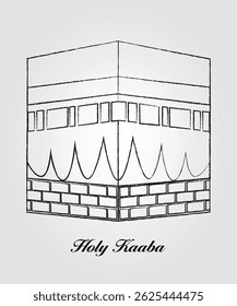 Arte de Linha Vetorial Holy Kaaba