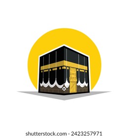 Holy kaabah hajj muslim vector islamic illustraton. Kaaba ka'bah vector illustration