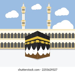 Holy Kahbah Illustation Vector Art Makkah Illustration