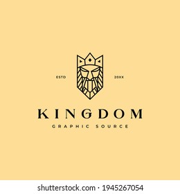 holy king face lord power elegant logo icon vector template