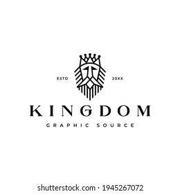 holy king face lord power elegant logo icon vector template
