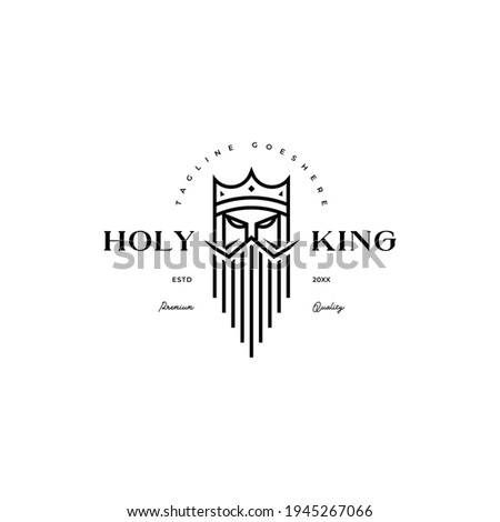 holy king face lord power elegant logo icon vector template