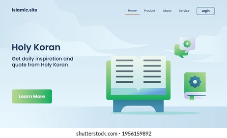 holy koran concept for website template landing or homepage design