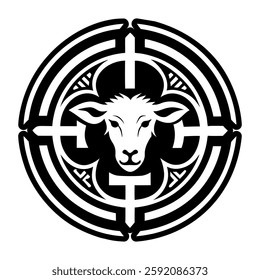 Holy lamb symbol icon in solid style