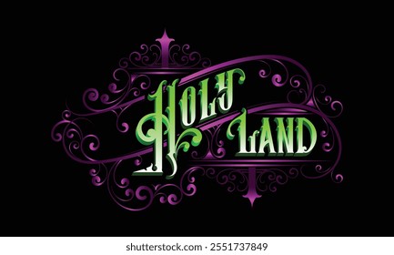 HOLY LAND lettering custom style design