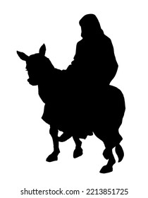 Holy lord god messiah enter jordan desert tourist king city faith saint jew girl Mary child dress cloth white road way scene. Dark black retro story art ass entry male boy kid catholic history symbol