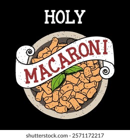 Holy macaroni typography unique design