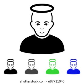 Holy Man flat vector icon. Colored holy man gray, black, blue, green icon versions. Flat icon style for application design.
