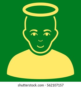 Holy Man vector icon. Flat yellow symbol. Pictogram is isolated on a green background. Designed for web and software interfaces.