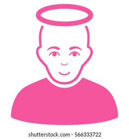 Holy Man vector icon. Flat pink symbol. Pictogram is isolated on a white background. Designed for web and software interfaces.