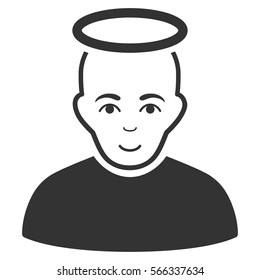 Holy Man vector icon. Flat gray symbol. Pictogram is isolated on a white background. Designed for web and software interfaces.