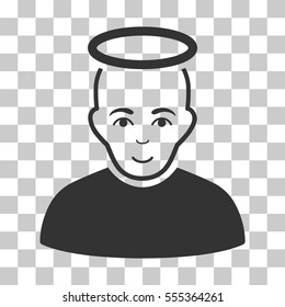 Holy Man vector pictogram. Illustration style is flat iconic gray symbol on a chess transparent background.