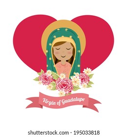Holy Mary design over white background, vector illustration