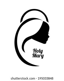 Holy Mary design over white background, vector illustration