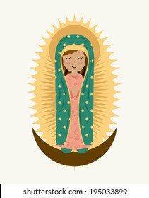 Holy Mary design over white background, vector illustration