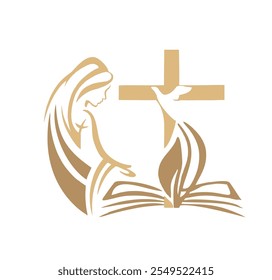 HOLY MARY IMMACULATE IMAGE BLACK AND WHITE LOGO