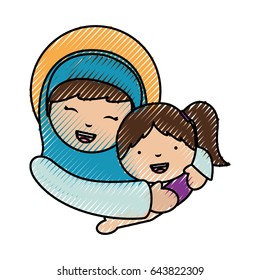 holy mary virgin with girl character
