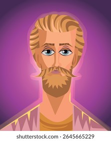 holy metaphysics saint with purple aura