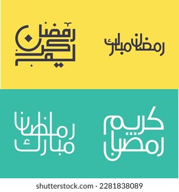 Holy Month of Fasting: Simple Arabic Calligraphy Pack with Elegant Design.