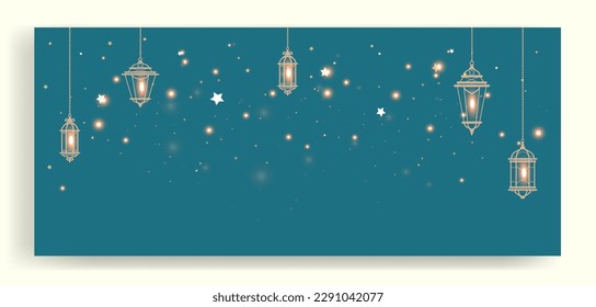 Holy Month of Muslim Community Ramadan Kareem, Candle, Oil lamp, Lantern, Feast of the Sacrifice greeting card, social media template. (Ramazan Bayramınız kutlu olsun. Kurban Bayramınız kutlu olsun.) 