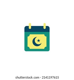 The Holy Month of Ramadan Flat Icon - Ramadan and Eid Mubarak Icon Concept Vector Illustration.