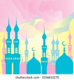 Holy month. Ramadan Kareem. The Muslim fast. Greeting card with a Muslim holiday. Islamic 
 background