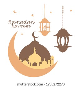 El Mes Santo del Ramadán Kareem. Diseño de vectores