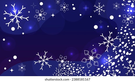 Holy night christmas background with falling snow. night at winter